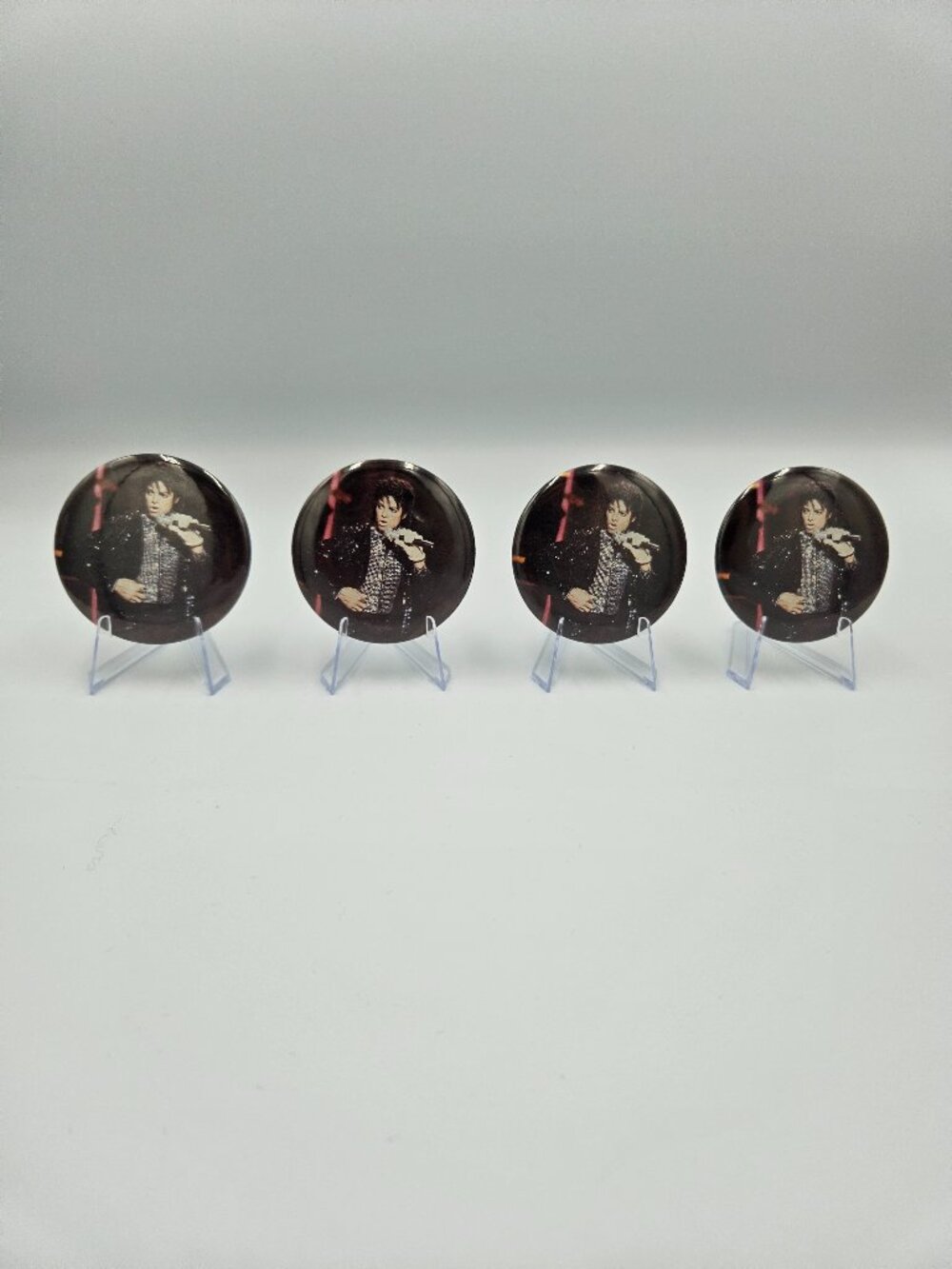 Vintage Michael Jackson Pin Button Set of 4 Collectible 2.25" Pins Badge